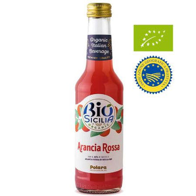 Aranciata rossa bio Polara 27,5cl, Aranciata Rossa bio, Boisson italienne aranciata rossa bio, boisson italienne à l'orange sanguine bio