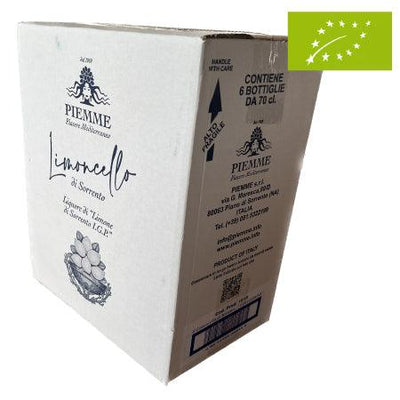 Limoncello de Sorrente I.G.P et bio carton de 6 x 50cl Piemme, limoncello italien bio, limoncello bio, véritable limoncello italien bio
