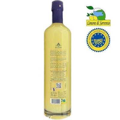 Limoncello de Sorrente I.G.P 70cl ingrédients, limoncello italien, véritable limoncello italien