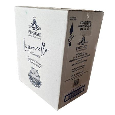 Limoncello de Sorrente I.G.P carton de 6 x 100cl Piemme, limoncello italien, véritable limoncello italien