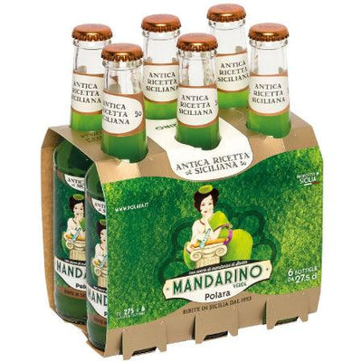 Mandarino Polara pack de 6 x 27,5cl, boisson italienne à la mandarine, boisson italienne traditionnell